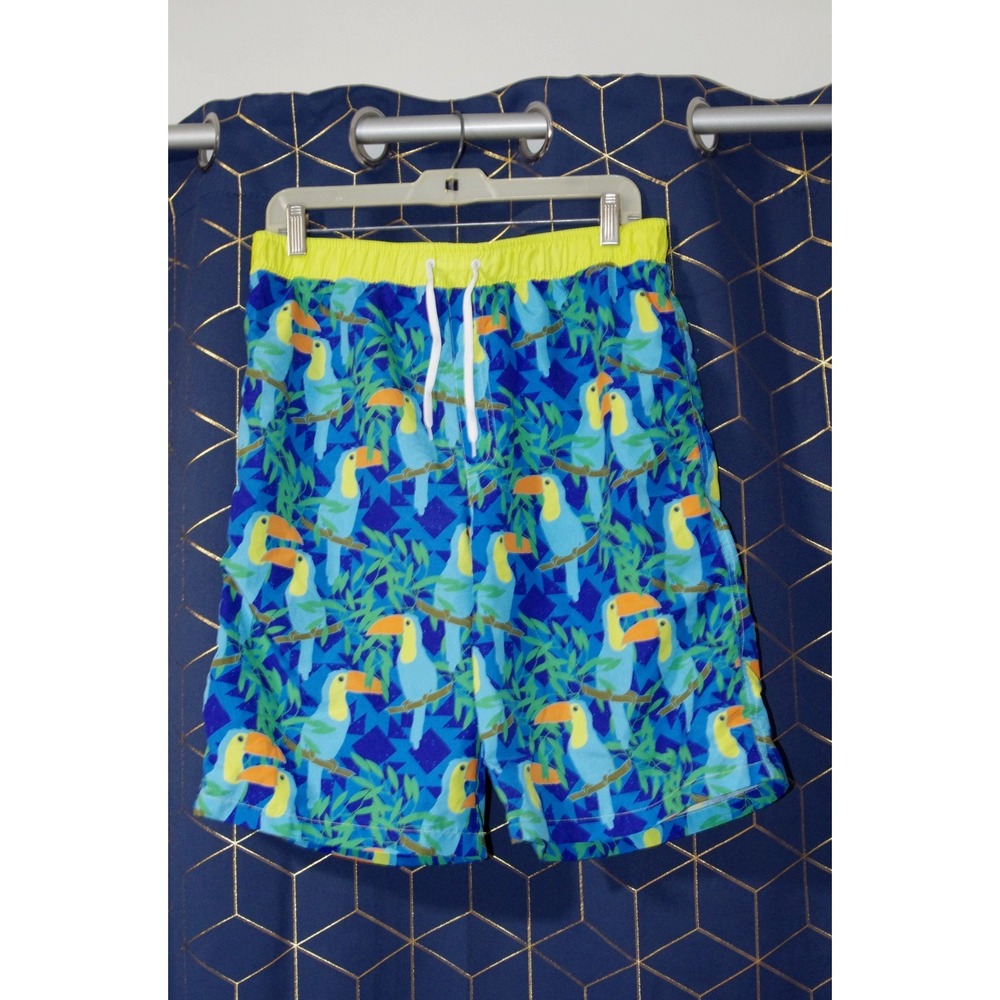 NWT‎ Swim Trunks Boyx XL 18-20 Toucan Multicolor AOP Sol Swim
